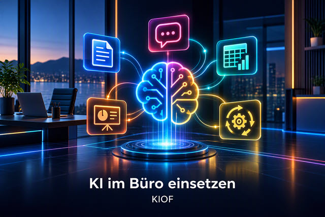 KI für mehr Produktivität im Büro: Der Kurs KIOF zeigt, wo Künstliche Intelligenz Aufgaben spürbar erleichtern kann.