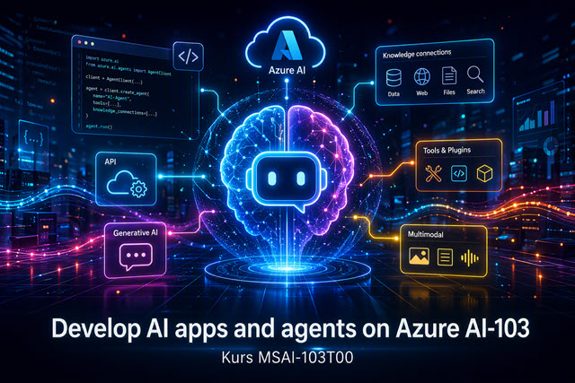 Im neuen Kurs AI-103 von Microsoft lernen Sie praxisnah, wie Sie KI-Anwendungen und -Agenten in Microsoft Foundry selbst entwickeln können!